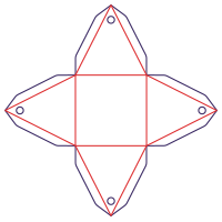 Krabička pyramida - rozkrój