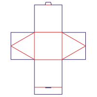 Trojúhelníková vodorovná krabice - rozkrój
