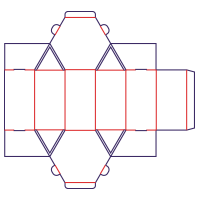 Šestihranná krabice - rozkrój