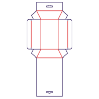Trapezová krabice s poutkem - rozkrój
