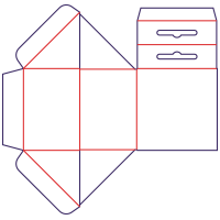 Trojúhelníková krabice s přívěskem - rozkrój