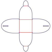 Krabice na pralinky - rozkrój