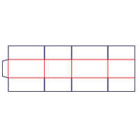 Krabice čtyři klopy - rozkrój