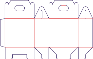 Dekorační krabička s uchy - rozkrój