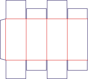 Krabice s překryvnými klopami - rozkrój