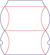 Krabička typu polštář - rozkrój