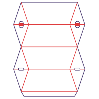 Polštářová krabička víceúhelníková - rozkrój